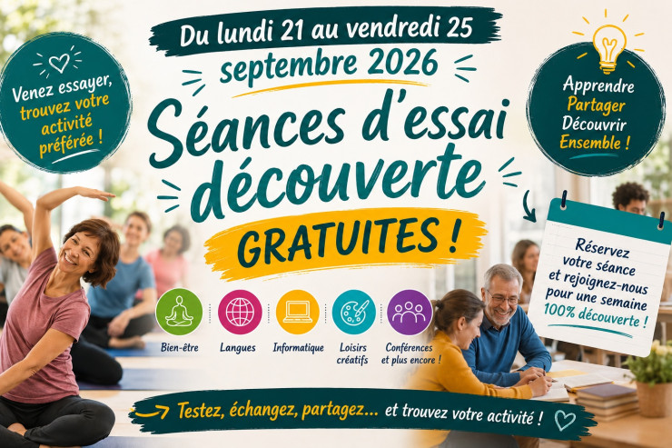 Inscrivez vous à nos cours d'essai Découverte